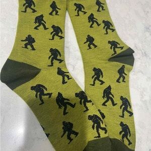 Green Bigfoot Patterned Socks